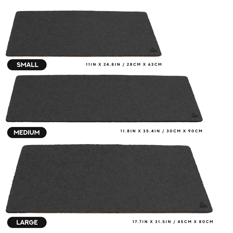 DeltaHub Minimalistic Felt Desk Pad (Dark Grey) (Small, Medium, Large) (DP-S-D, DP-M-D, DP-L-D)