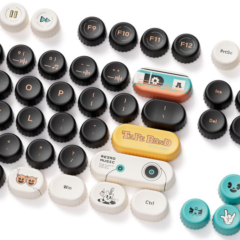 Akko Punk Cat BottleCap Keycap Set BottleCap Profile 131 Keys