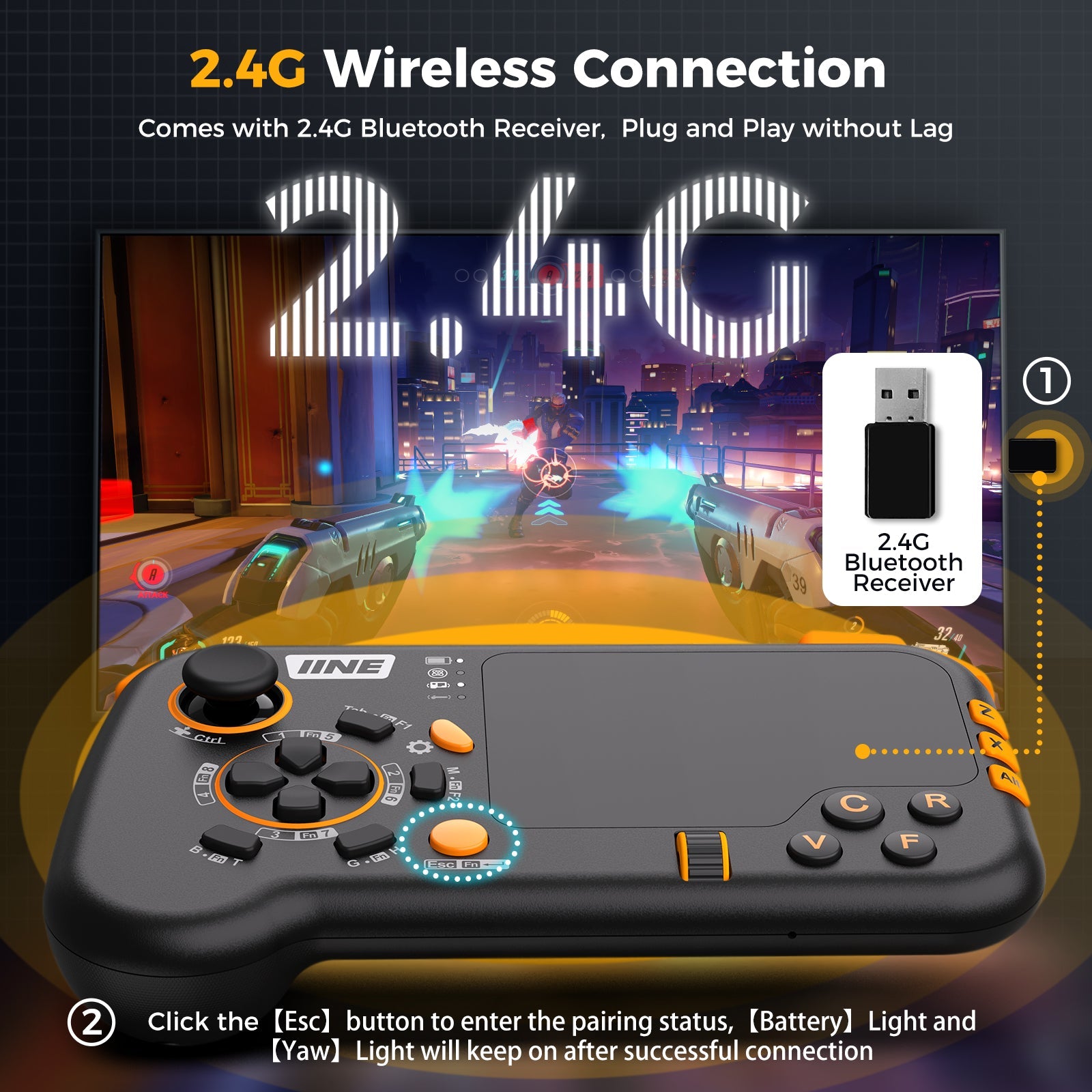 IINE Wireless Mouse-Pad Controller (Black) (L888) | DataBlitz