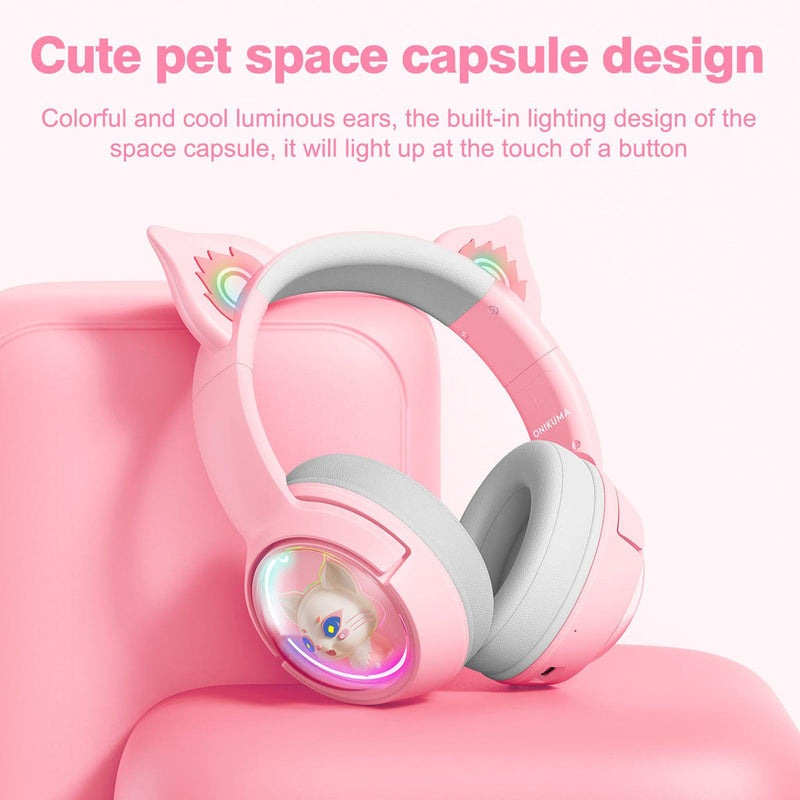 Onikuma B5 RGB Cat Ear Wireless Gaming Headset