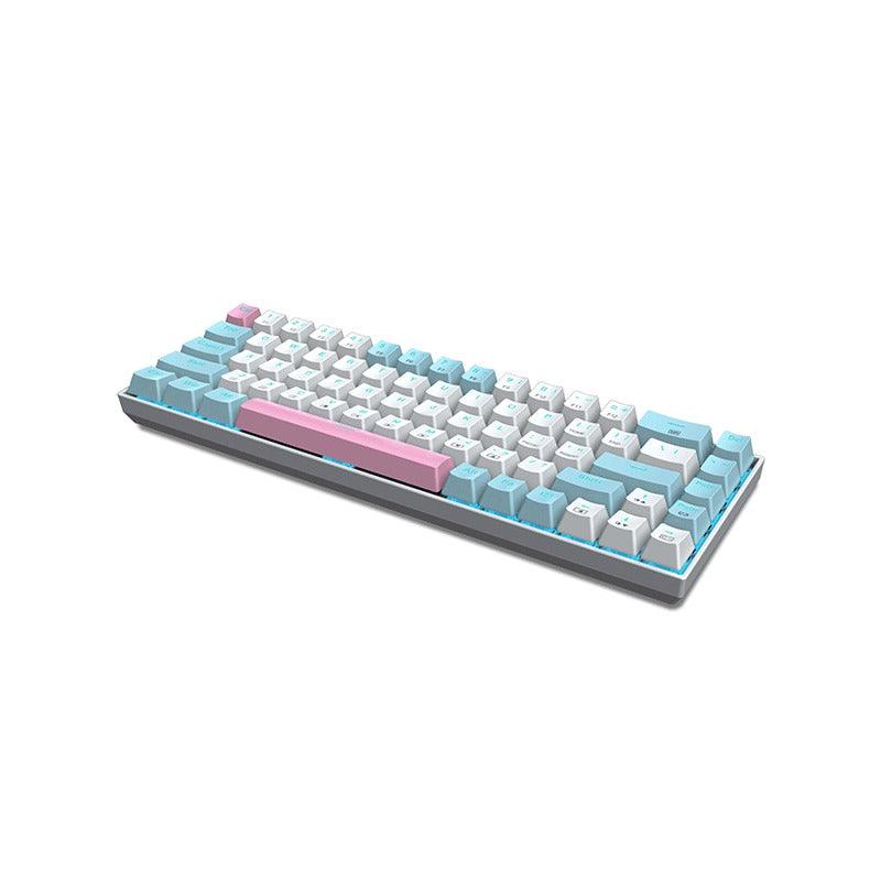 E-Yooso Z-686 Ice Blue Single Light 68 Keys Wired Mechanical Keyboard White/Blue (Brown Switch)