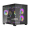 DarkFlash C285MP Exquisite M-ATX PC Case Tempered Glass Panoramic Side Transparent (Black)