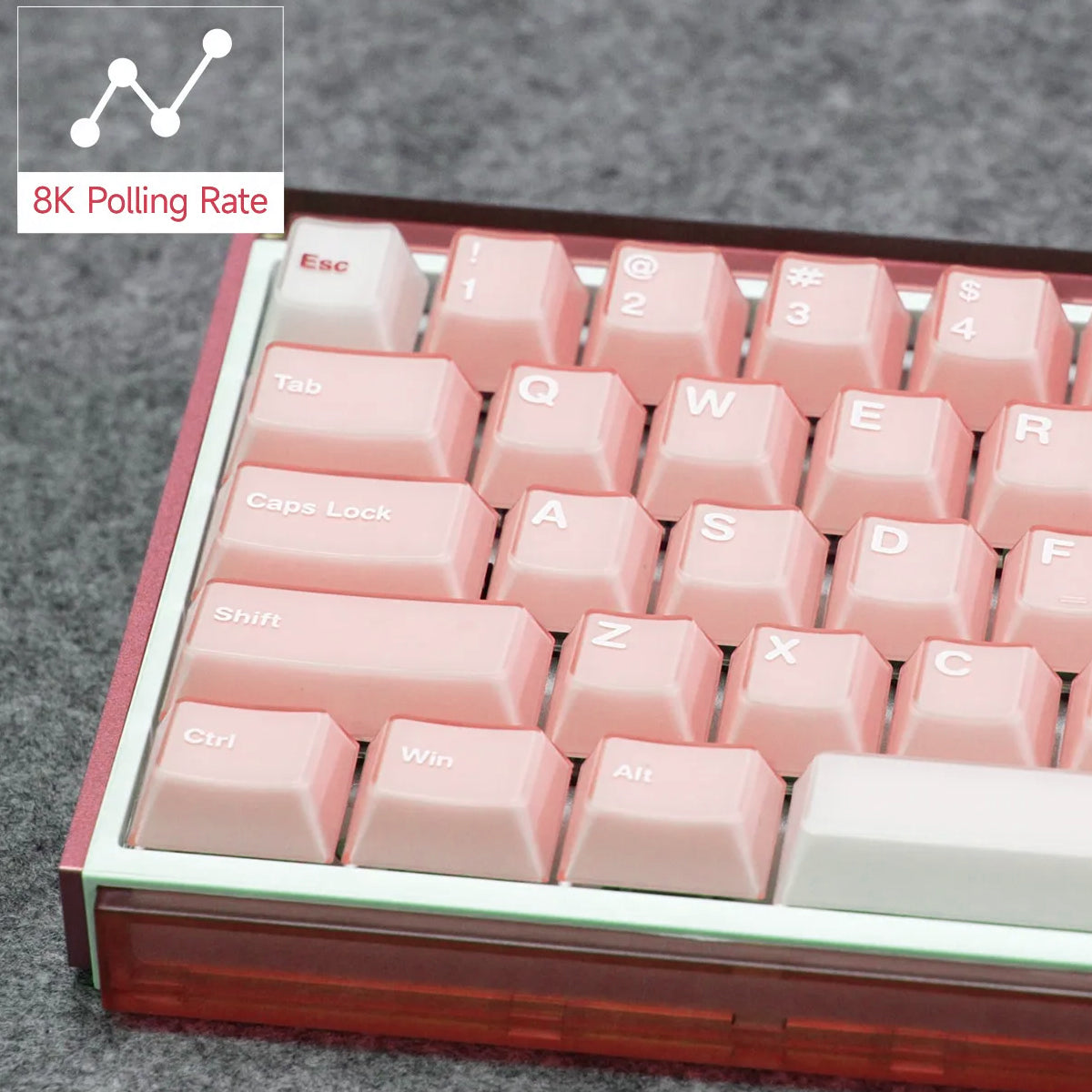 Akko Ray68 RGB Wired Mechanical Keyboard (Misty Pink & White)