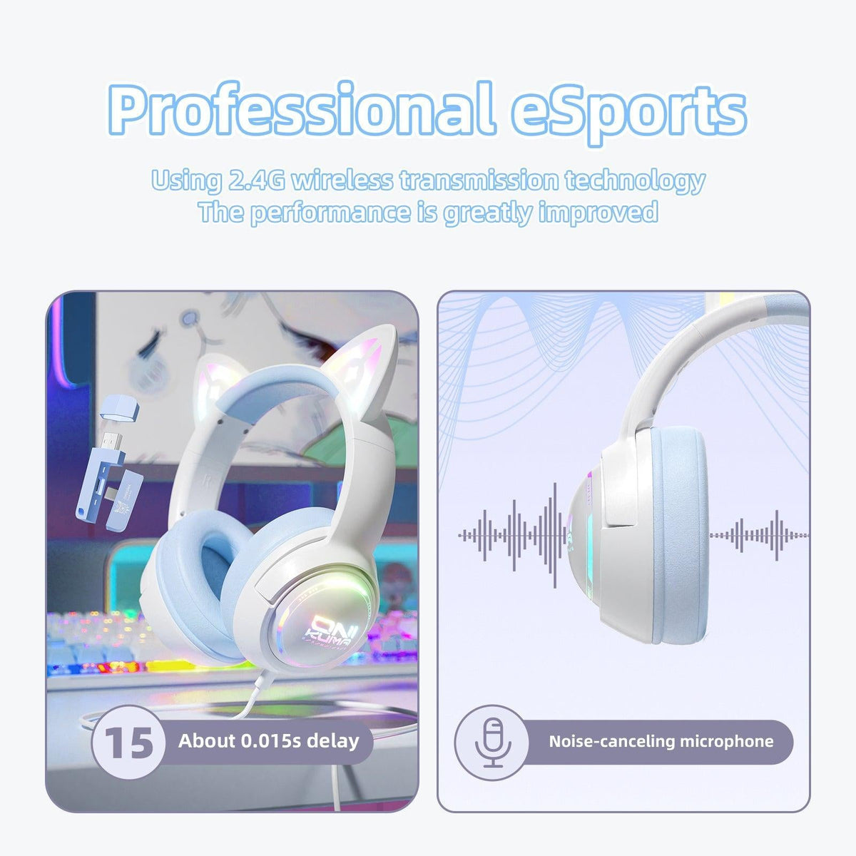 Onikuma GT838 Tri-Mode Wireless Headphone