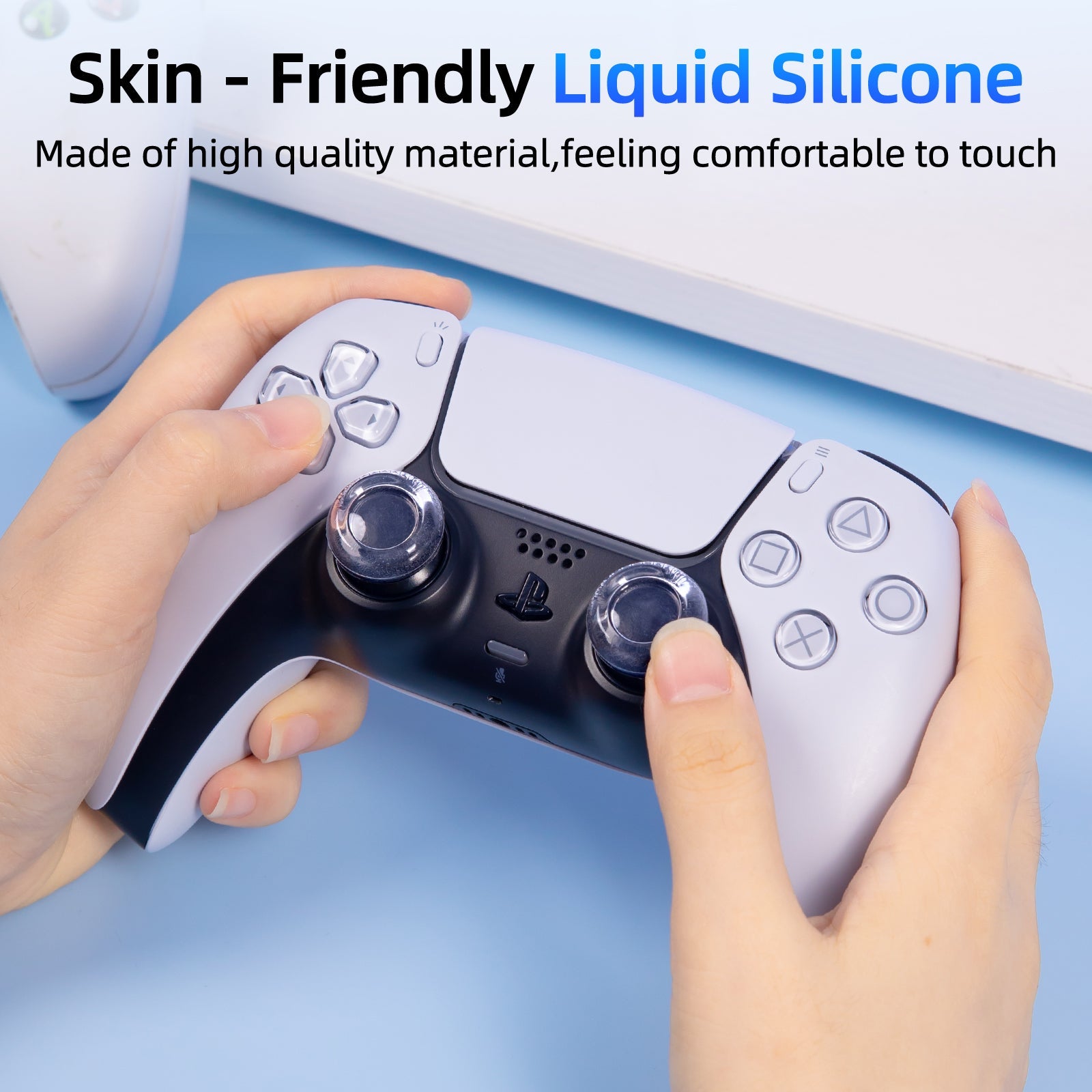 IINE Transparent Thumb Grip Caps for PS5/ Xbox/ Switch Pro Controller (L994)
