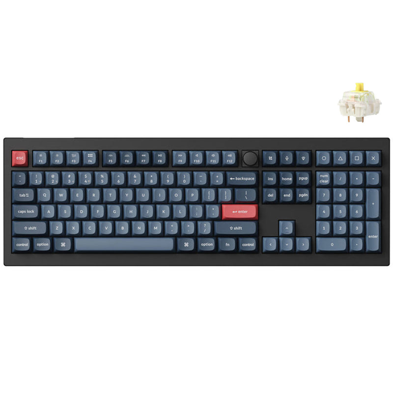 Keychron V6 Max QMK/VIA Fully Assembled with Knob RGB Backlit Hot-Swappable Full Size Wireless Custom Mechanical Keyboard