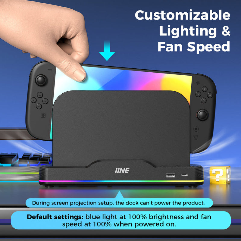 IINE RGB Cooling Base for Nintendo Switch 2 (Black) (L1101)