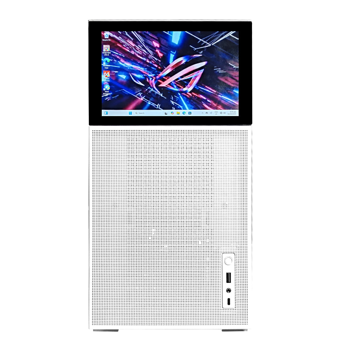 Ultra D41 Mesh White Desktop Gaming PC with Secondary Display Screen | AMD Ryzen 7 7800X3D | 64 GB RAM | 2TB SSD | RTX 5070 Ti | Windows 11 Pro