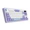 Ajazz AK870 RGB Tri-Mode 87-Keys TKL Gasket-mounted Hot Swappable Mechanical Keyboard with 1.14" TFT Display Screen & Knob (Purple/White/Blue) (Hyacinth Switch)