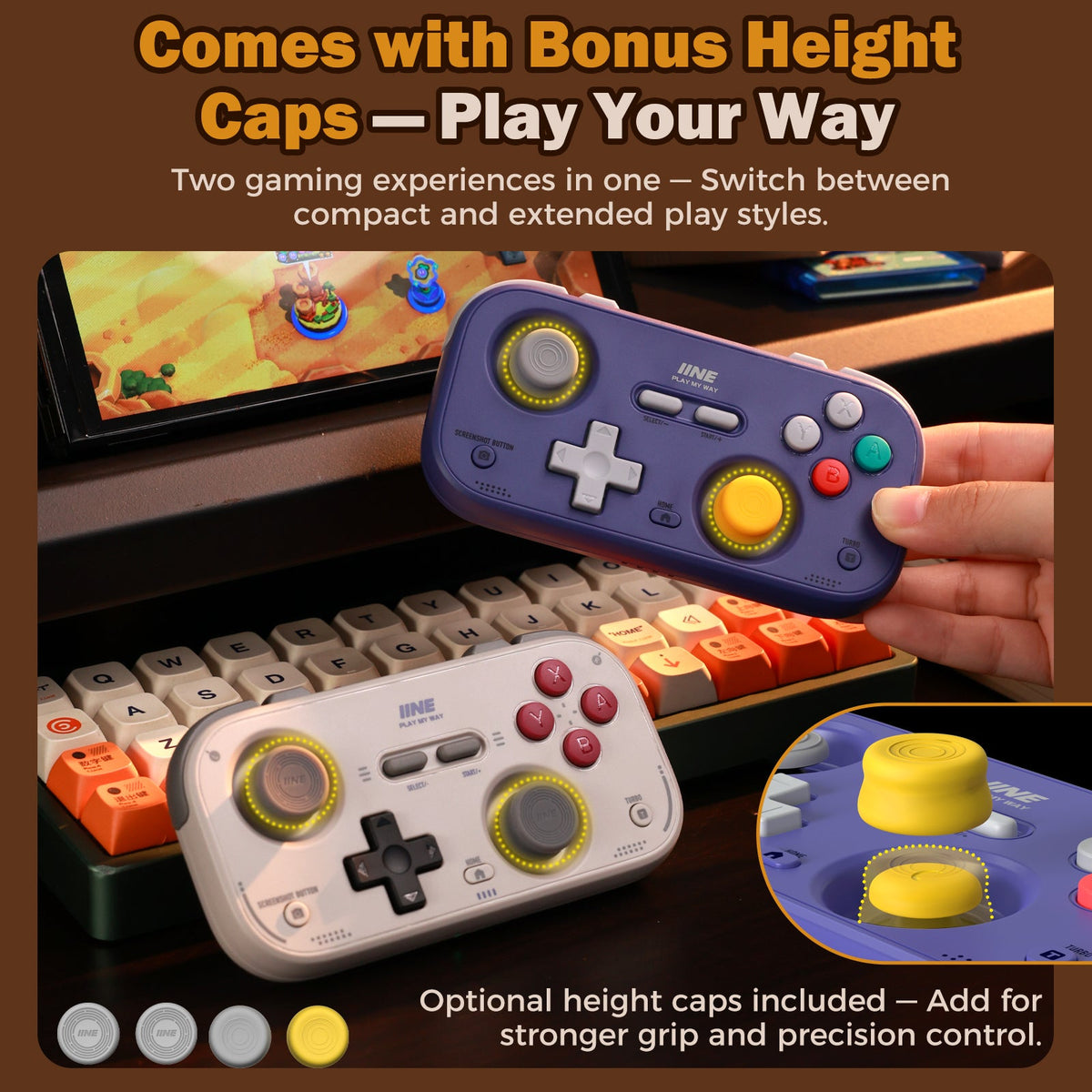 IINE Palm-Sized Retro Chronos Controller for Nintendo Switch