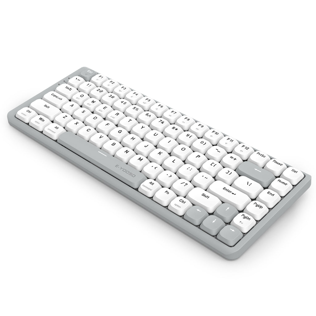 84 Keys E-Yooso Z-84 Tri-Mode 84-Keys Mechanical Keyboard White/Grey (Red Switch)