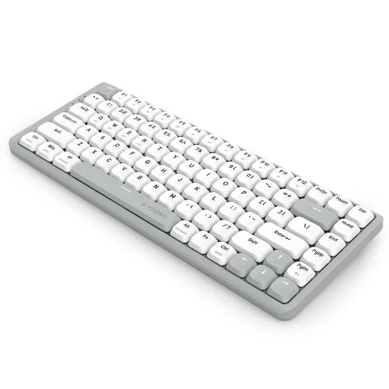 E-Yooso Z-84 Tri-Mode RGB 84-Keys Mechanical Keyboard White/Grey (Red Switch)