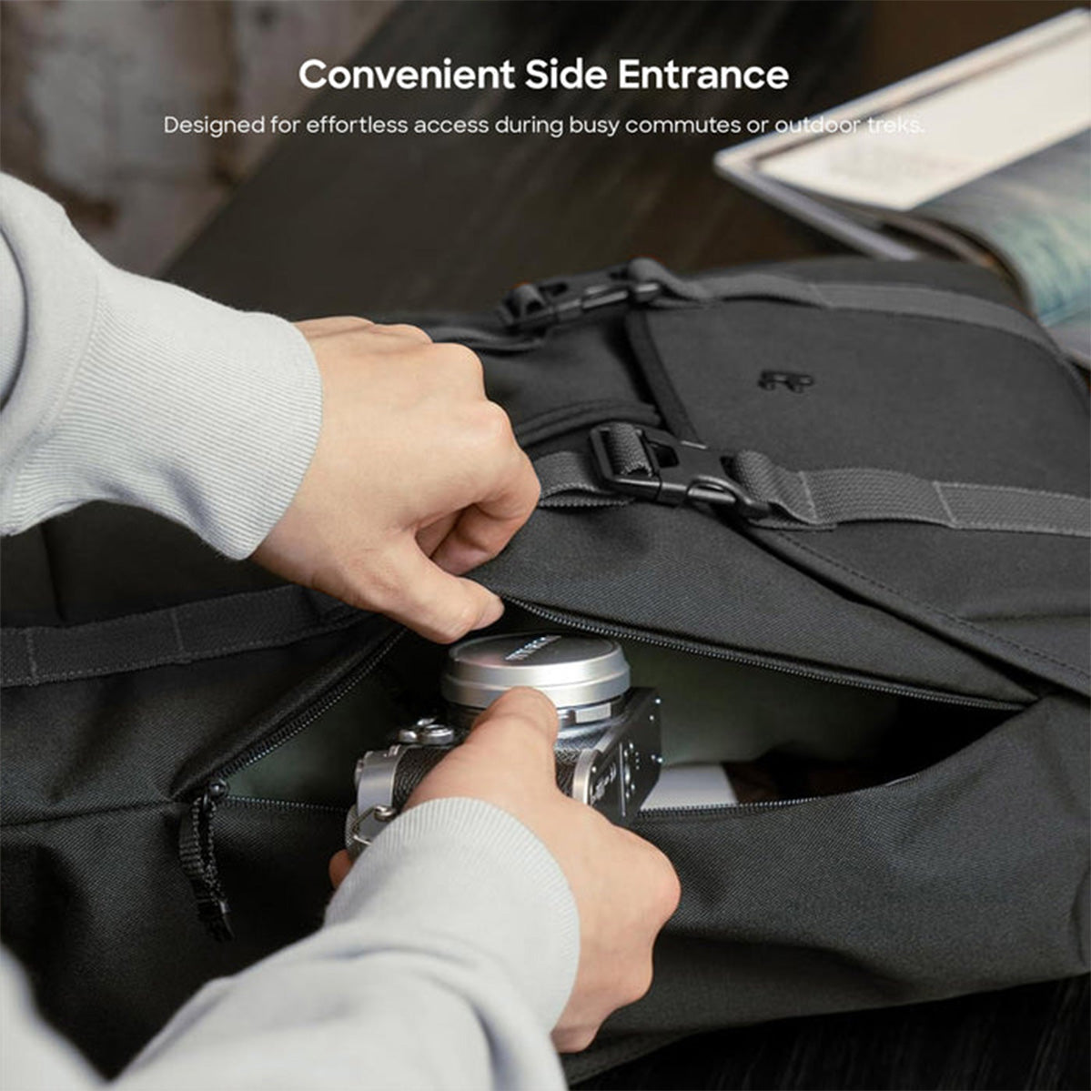Tomtoc VintPack-TA1 15.6" 22L Flap Laptop Backpack (Dark) (TA1M1D2)