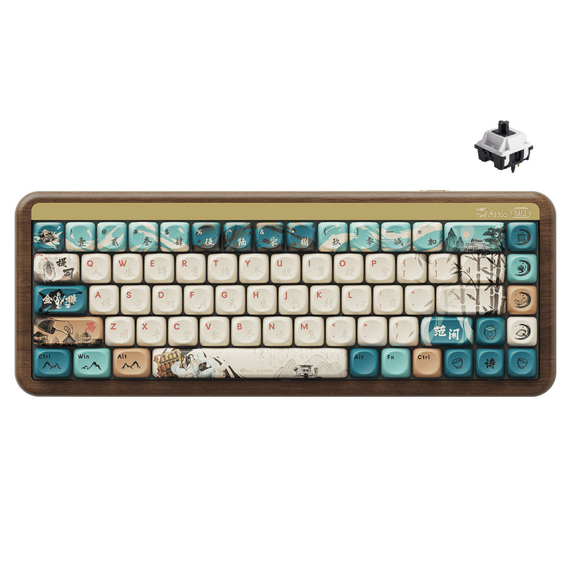 Akko MU01 Joy of Life Walnut Wood Case Multi-Mode RGB Hot-Swappable Mechanical Keyboard