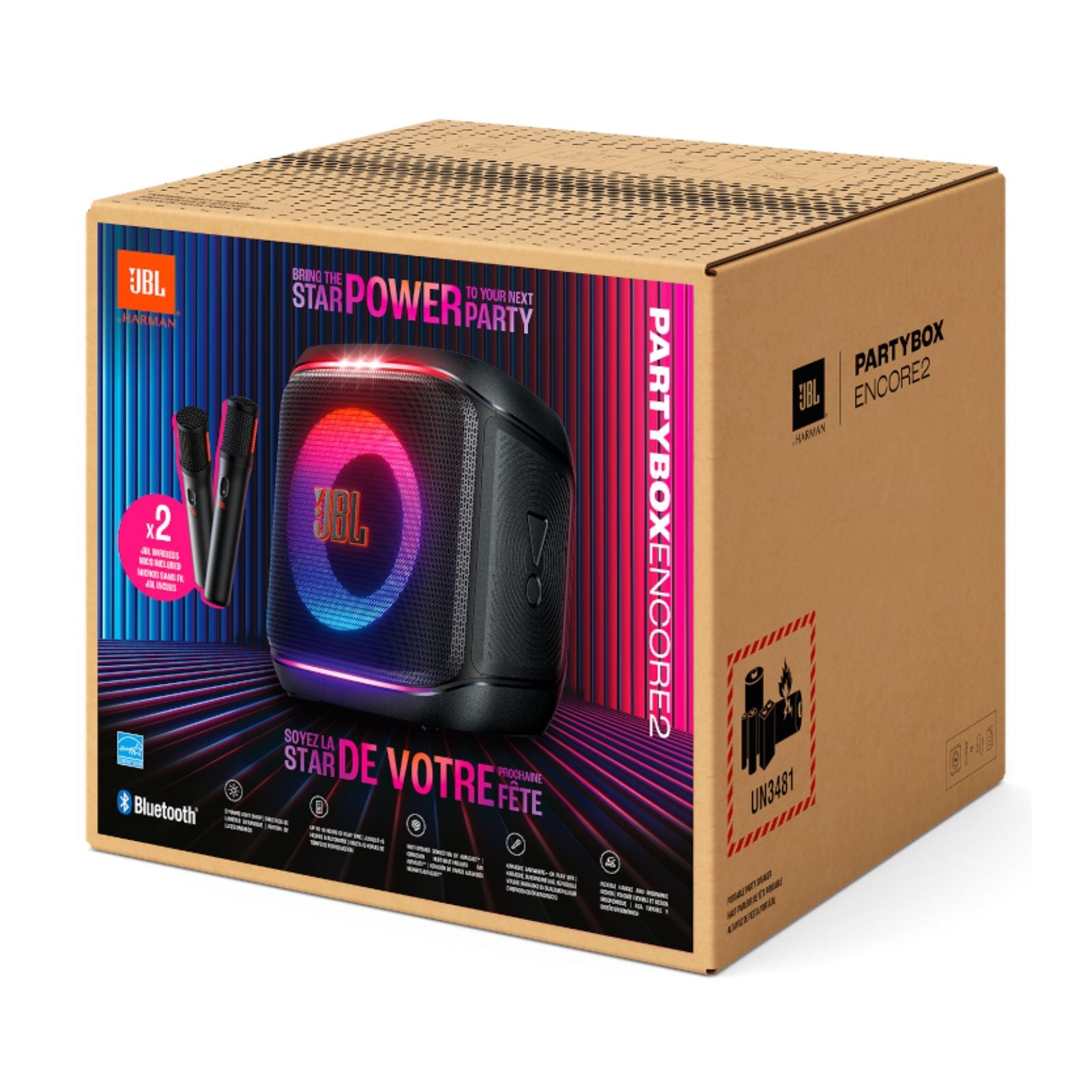 JBL Partybox Encore 2 Bluetooth Party Speaker with 2 Wireless Microphone