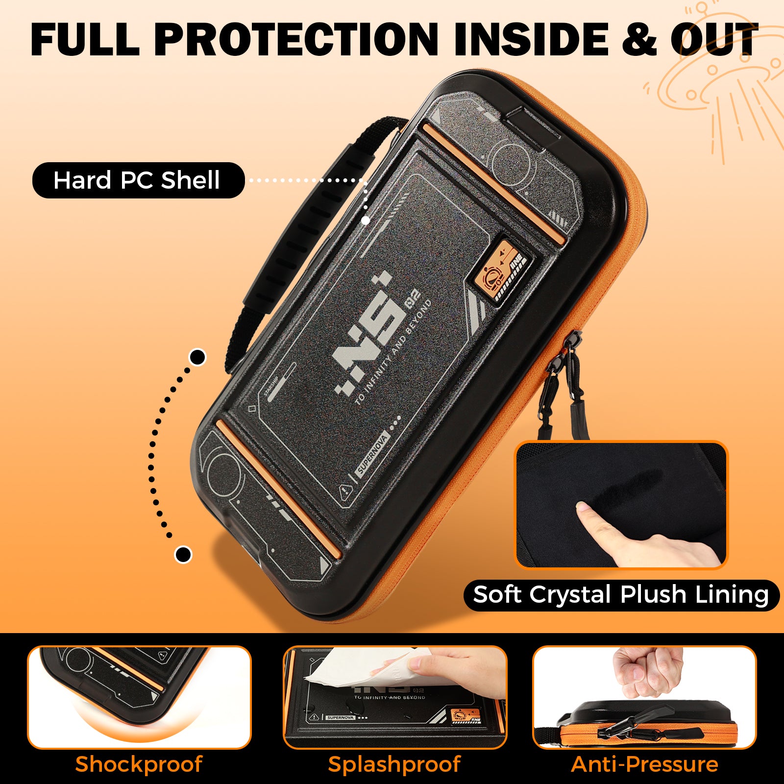 IINE Supernova Black Carrying Case for Nintendo Switch 2 L1188