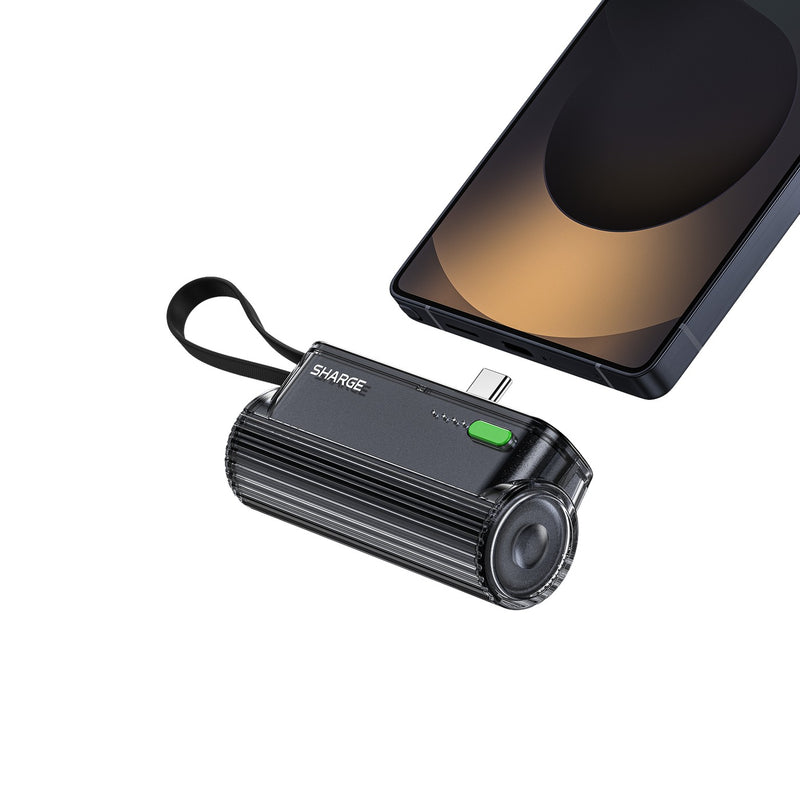Sharge Flow Mini 2 5000mAH 22.5W Power Bank with Built-in USB-C Cable & USB-C to USB-C + USB-C to Lightning Connector | DataBlitz