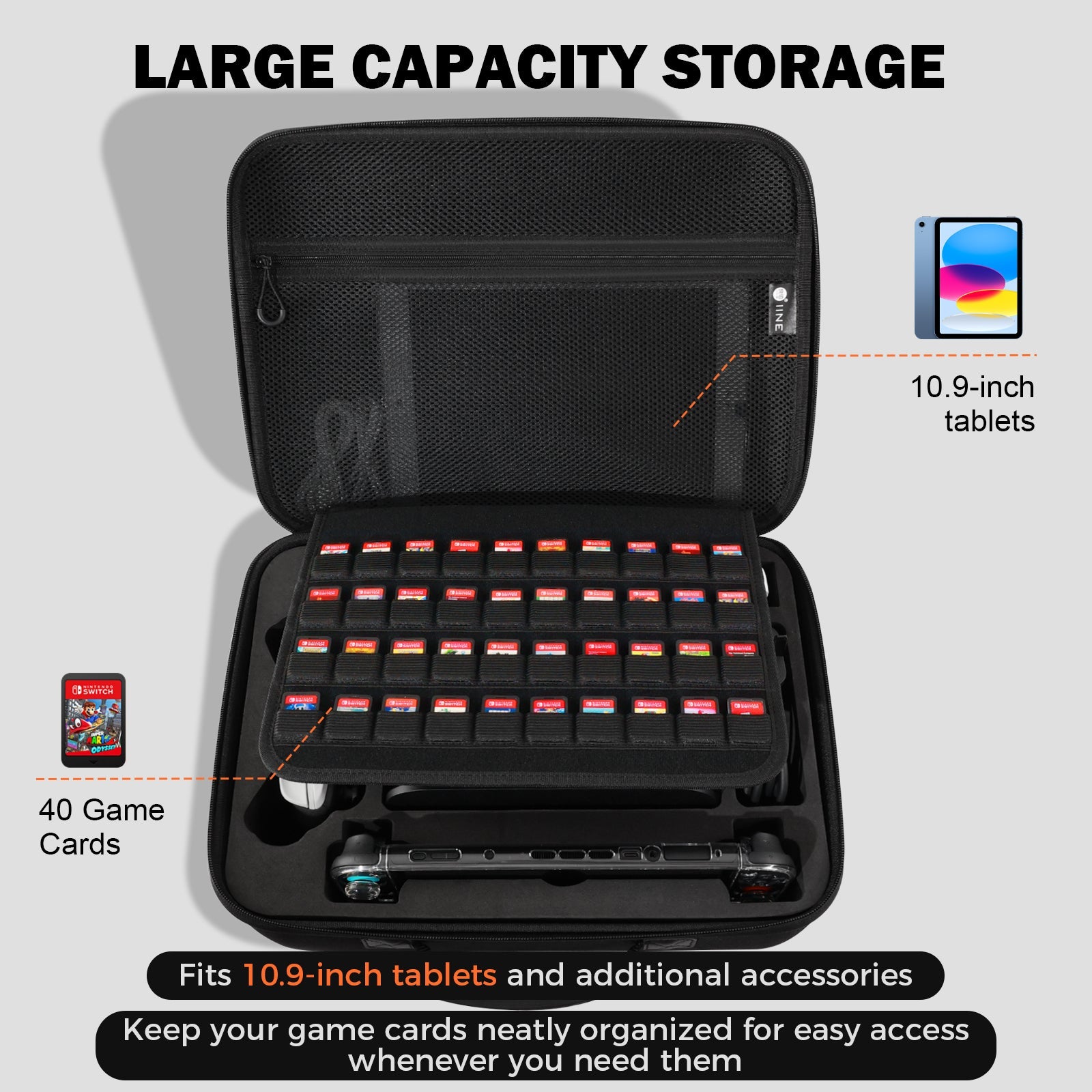 IINE All-in-One Carrying Case for Nintendo Switch 2 (Black) L1206