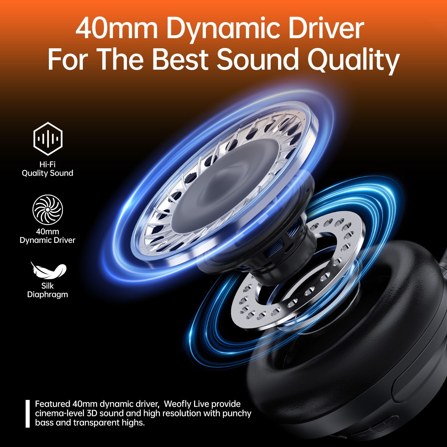 Weofly Tour ANC Headphone (Black, Beige)