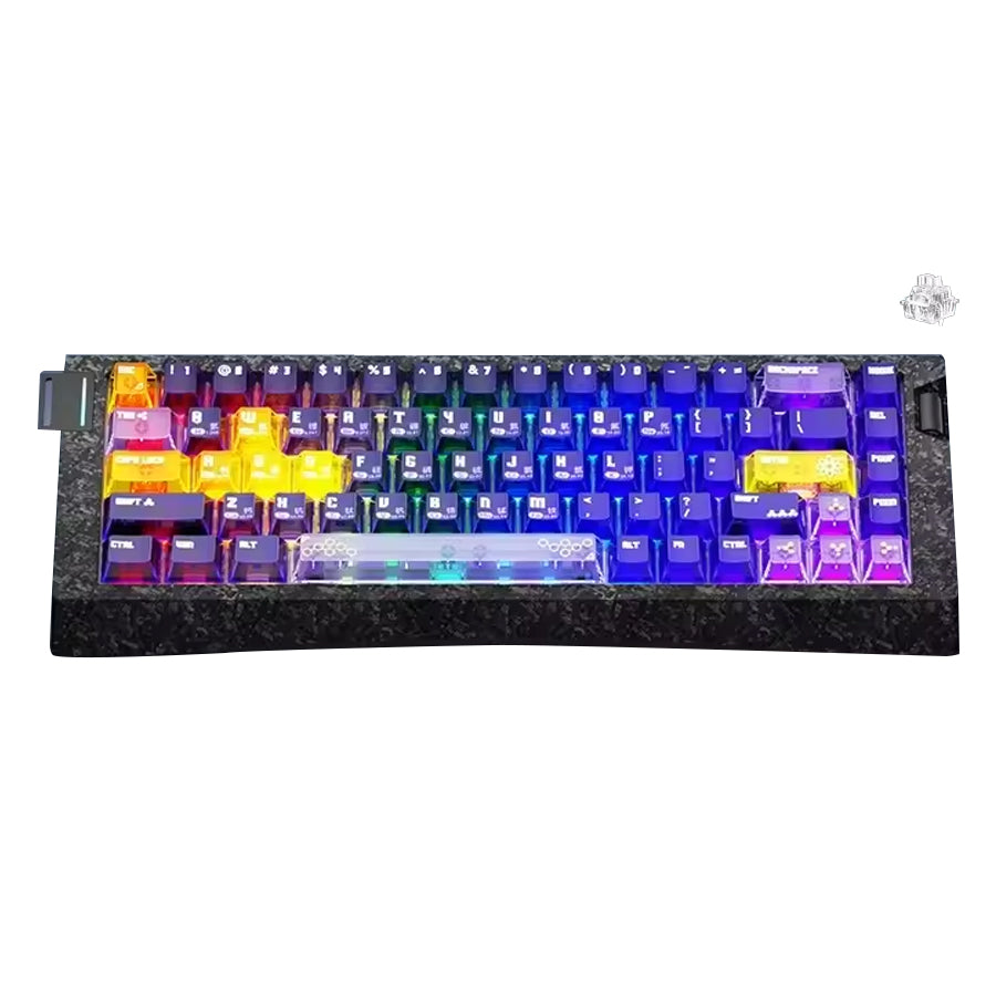 Ajazz AK680 V3 RGB Wired 68-Keys Magnetic Keyboard (Transparent Yellow Purple Dark Purple)