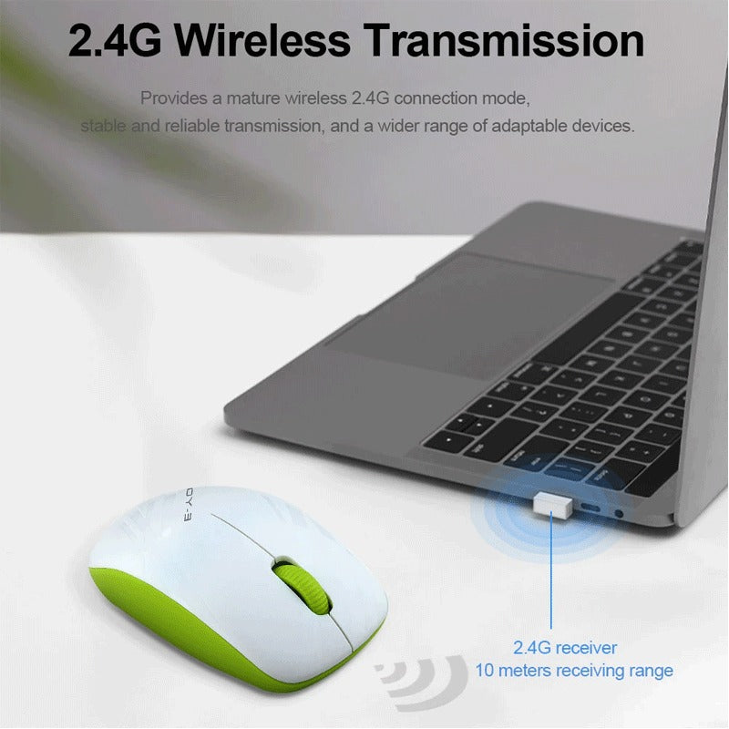 E-Yooso E-1070 Wireless Optical Mouse (White/Blue)