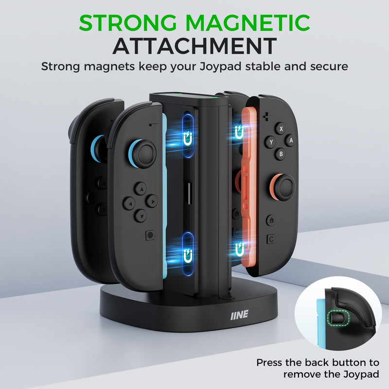 IINE 4-in-1 Classic Charging Dock for Nintendo Switch 2 (Black) (L1103)