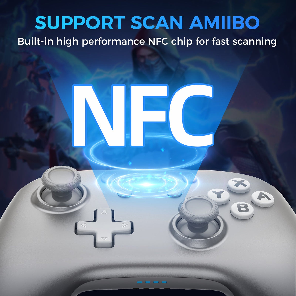IINE Aether Radiant Silver Wireless Controller with Charging Dock
