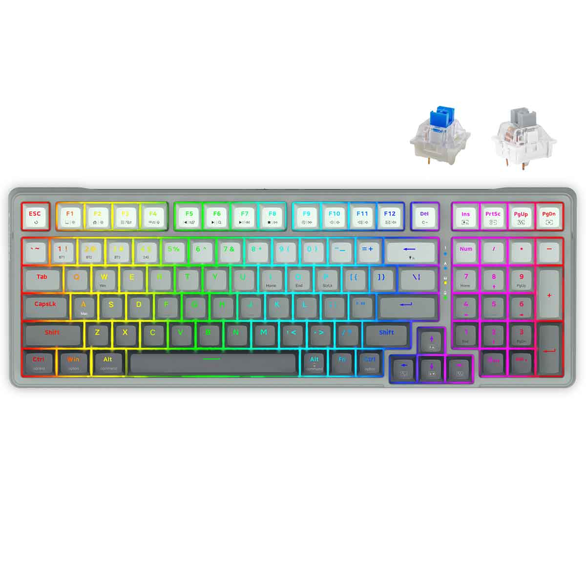 E-Yooso Z-99 Tri-Mode RGB 99-Keys Mechanical Keyboard Gradient Grey | DataBlitz