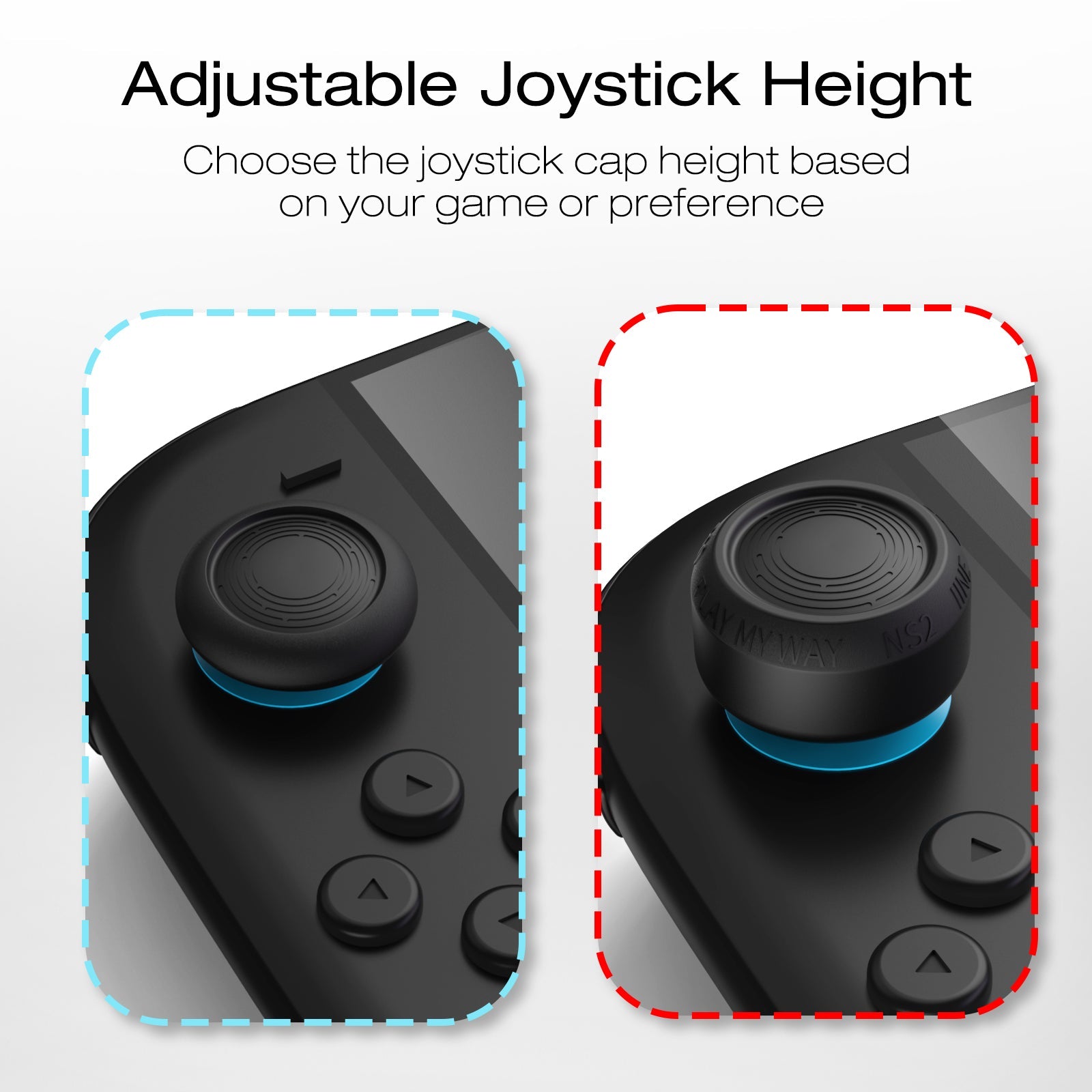 IINE Silicone Joystick Caps for Nintendo Switch 2 (Black) (L1096)