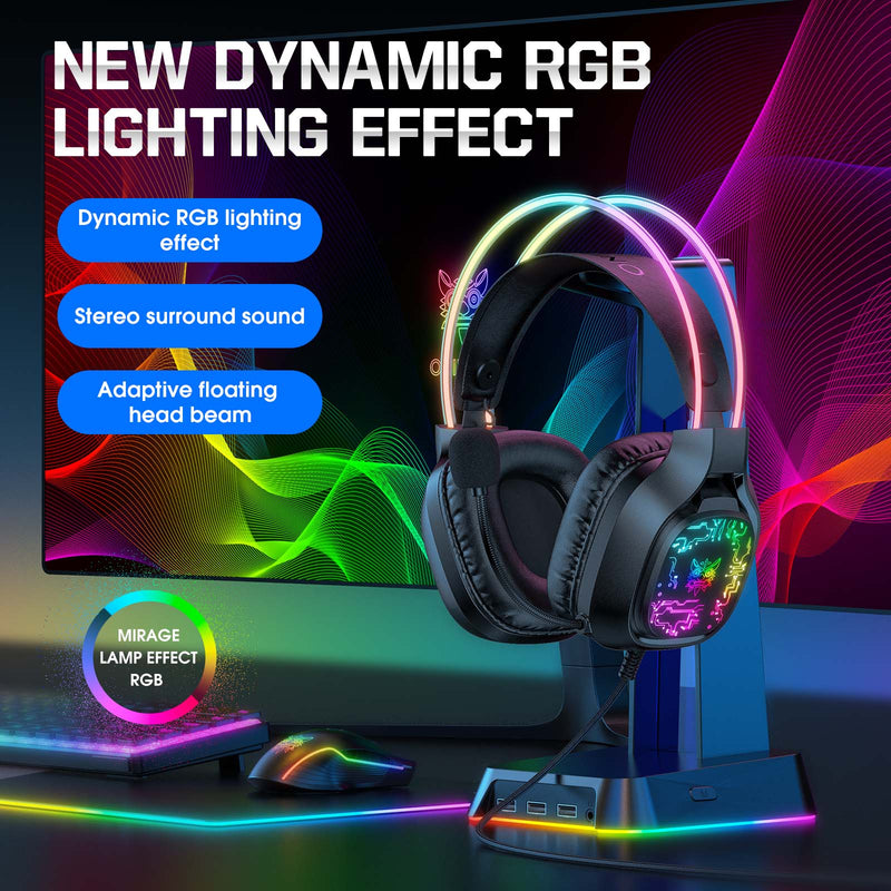 Onikuma X22 RGB Noise Cancellation Microphone Multi-Platform Gaming Headset