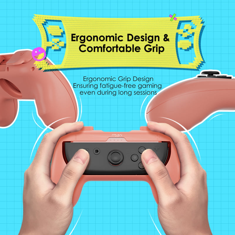 PMW Controller Grips for Nintendo Switch 2 / Nintendo Switch (Blue/Orange) (L1144)