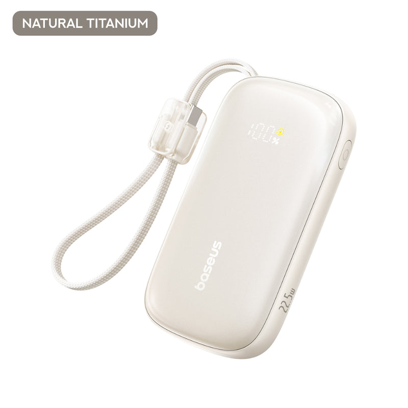 Baseus EnerFill FC21 Qpow 3 Ultra Digital Display Power Bank with Detachable Cable 10000mAh 22.5W