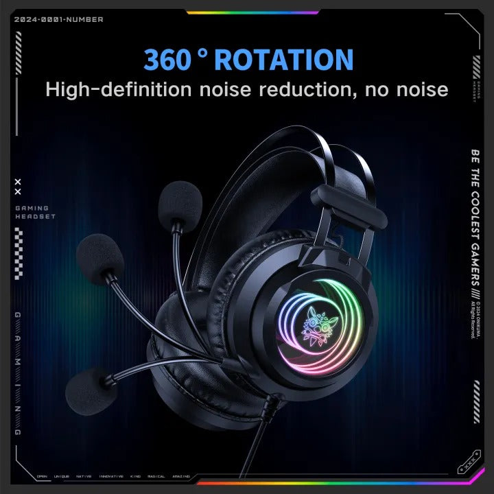 Onikuma X80 Abyss Mirror Wired Gaming Headphone with Microphone (Black)
