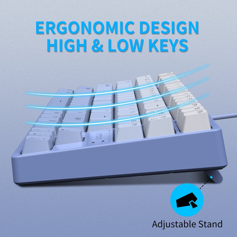 E-Yooso Z-87 Ice Blue Single Light 87 Keys Wired Mechanical Keyboard Blue/White (Gradient Blue)