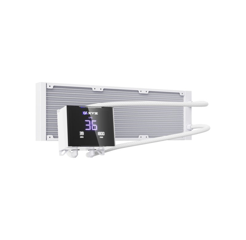 XYZ HydroTemp 360 ARGB Liquid Cooler with Temperature Display (Black, White)