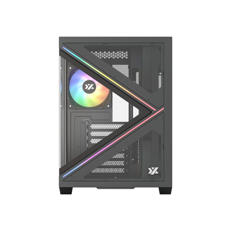 XYZ Qubex ATX PC Case with 4 Pre-Installed 120mm Pulsar ARGB Fans 