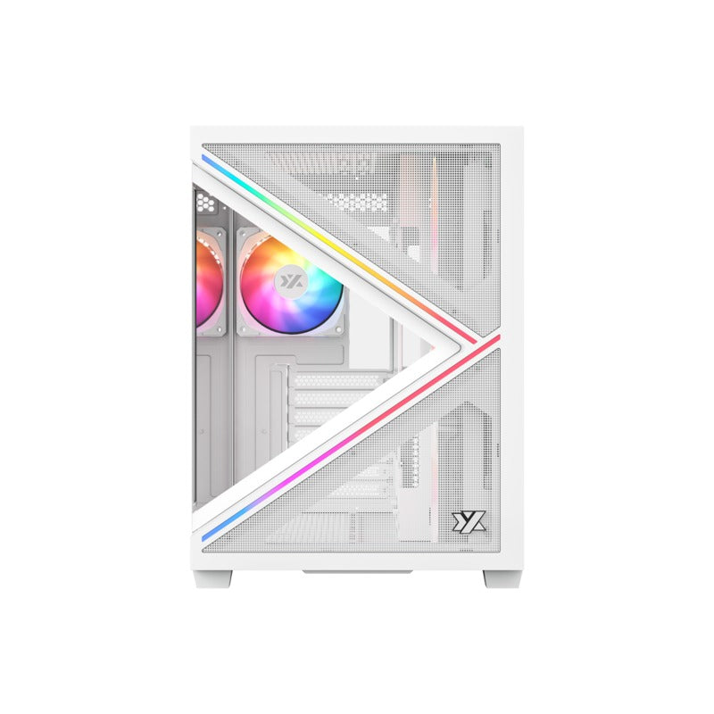 XYZ Qubex ATX PC Case with 4 Pre-Installed 120mm Pulsar ARGB Fans 