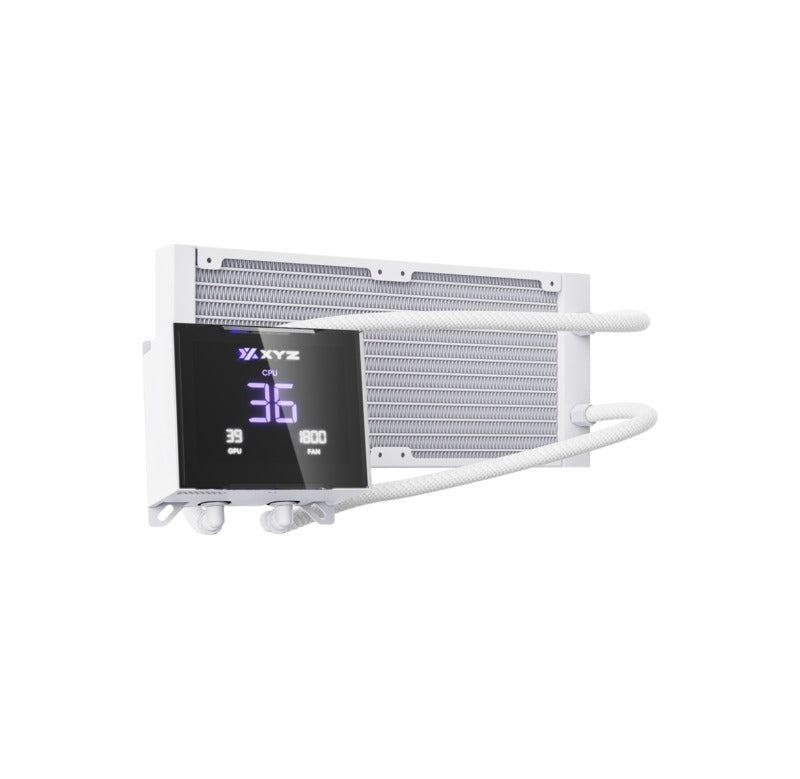 XYZ HydroTemp 240 ARGB Liquid Cooler with Temperature Display (Black, White)