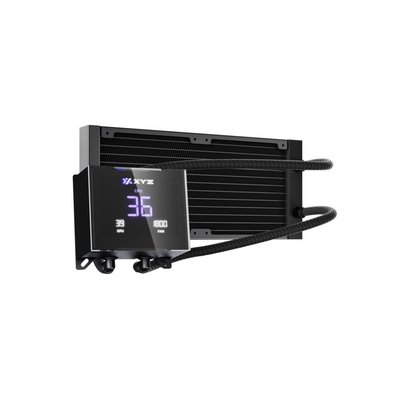 XYZ HydroTemp 240 ARGB Liquid Cooler with Temperature Display (Black, White)