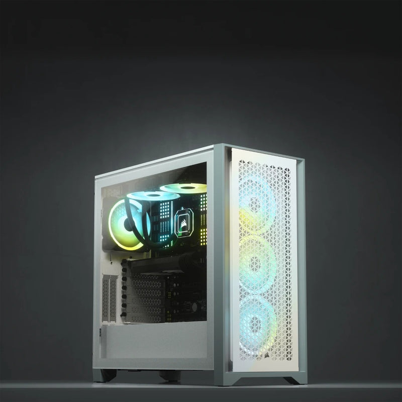 Corsair iCue 4000D RGB Airflow Mid-Tower ATX PC Case (White)