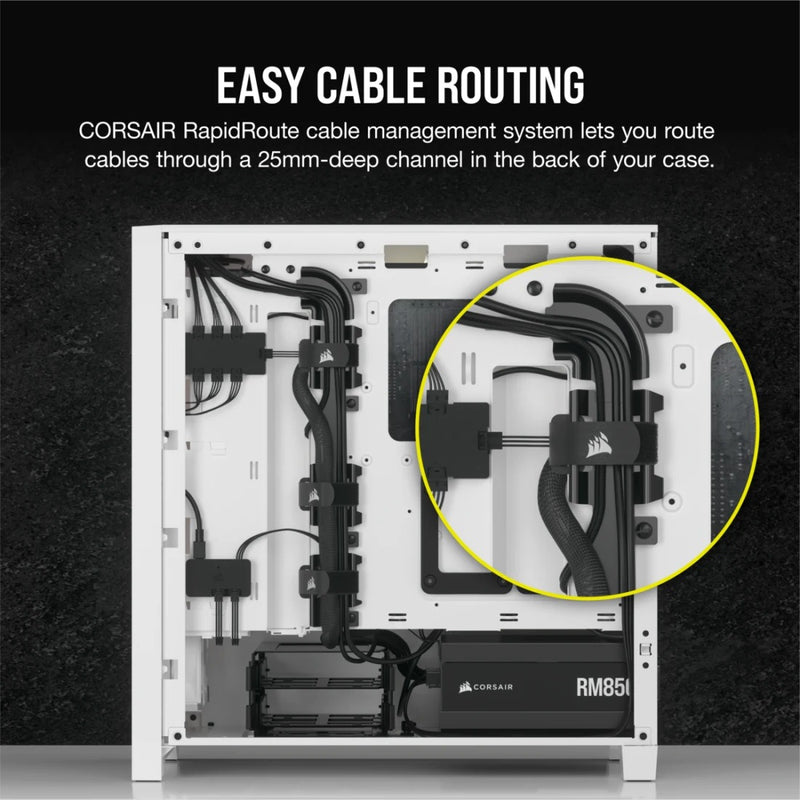 Corsair iCue 4000D RGB Airflow Mid-Tower ATX PC Case (White)
