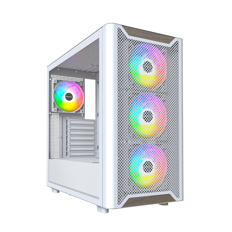 Montech XR Wood Mid-Tower TG Side Panel & Mesh Front with Wood Blends PC Case | DataBlitz