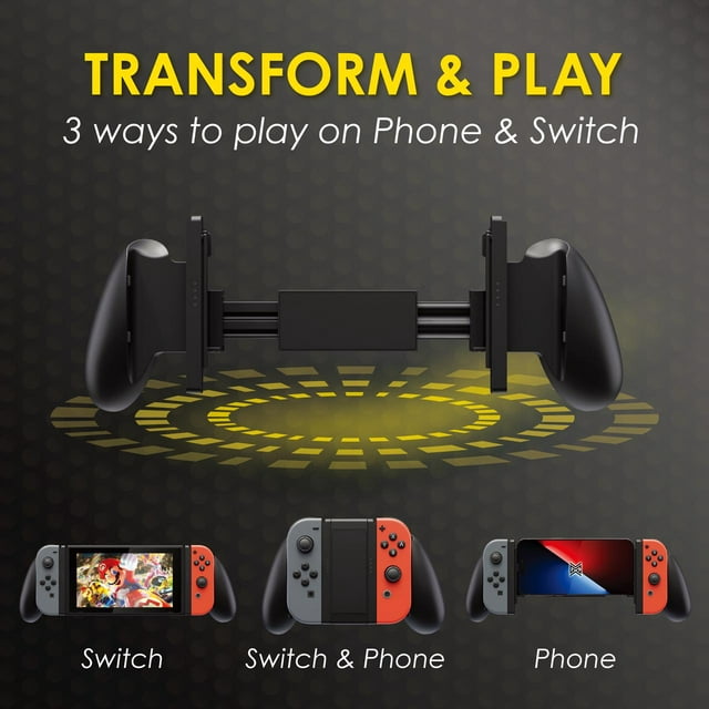 Proteus 3-in-1 JoyCon Grip for Nintendo Switch/ iPhone/ Android (Black)