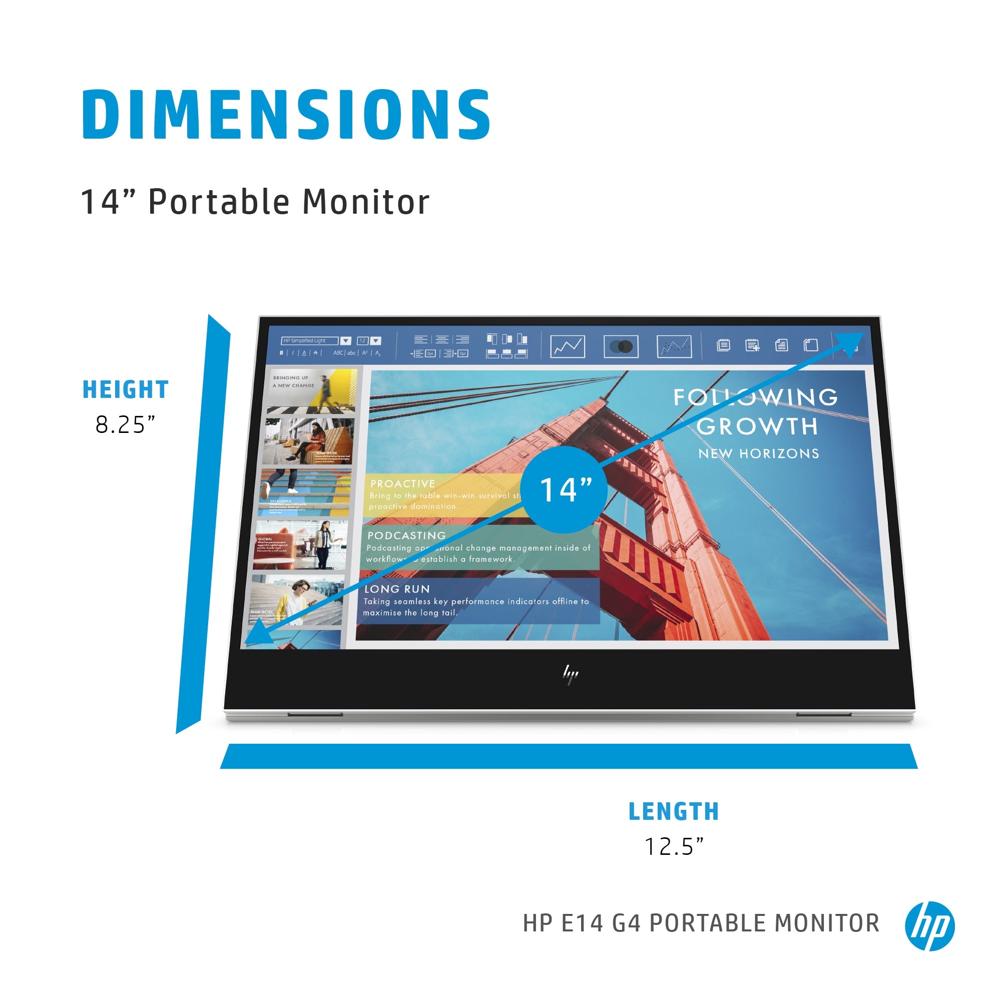 HP E14 G4 1B065AA 14" Diagonal FHD IPS 60Hz USB Type-C Portable Monitor