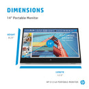 HP E14 G4 1B065AA 14" Diagonal FHD IPS 60Hz USB Type-C Portable Monitor