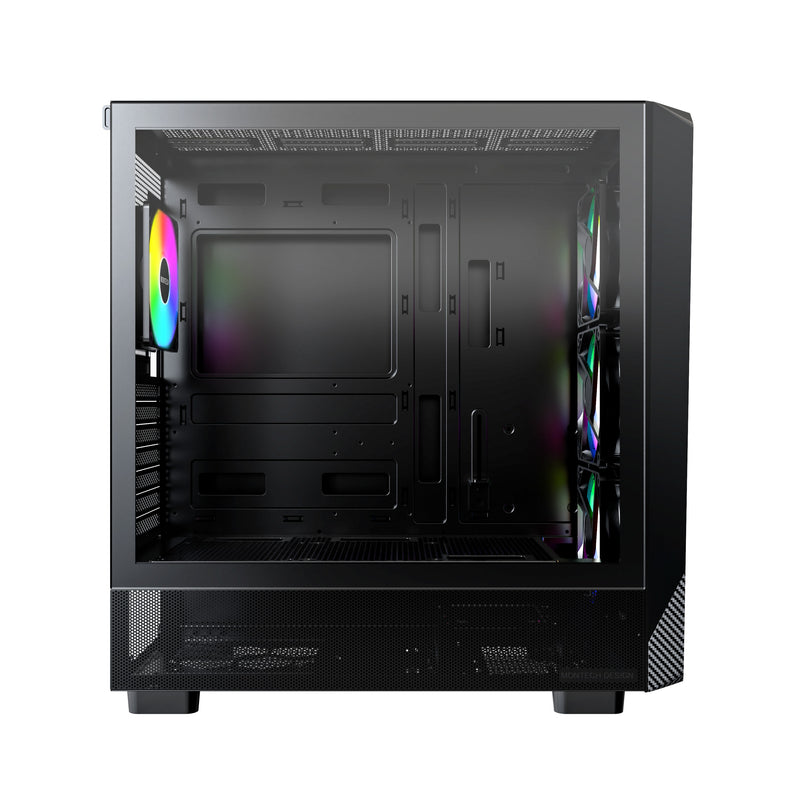 Montech X5 ATX Mid-Tower Carbon Fiber Print TG Side Panel & Mesh Front PC Case | DataBlitz