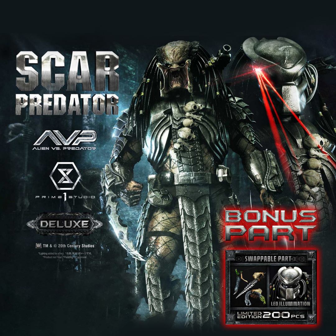 Prime 1 Studio Museum Masterline Alien vs. Predator (Film) Scar Predator DX Bonus Version (MMPR-04DXS)
