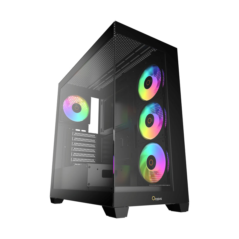 Ocypus Gamma C72 ARGB Mid-Tower Panoramic View Case with ARGB Fans | DataBlitz