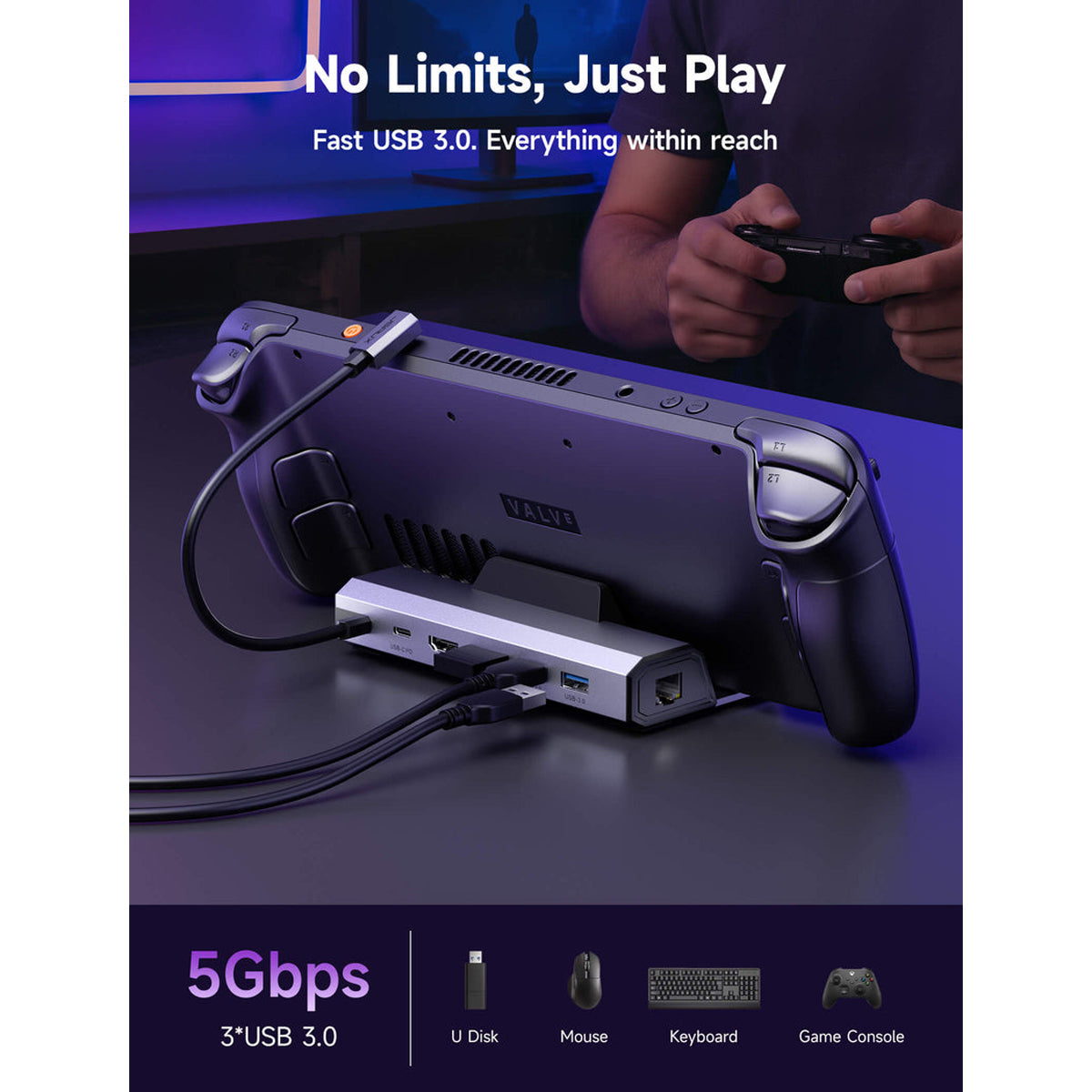 JSAUX USB-C 6-in-1 Docking Station