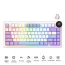 Ajazz AK820 V2 RGB Tri-Mode Mechanical Keyboard (Puple White Blue) (White Peach Switch)
